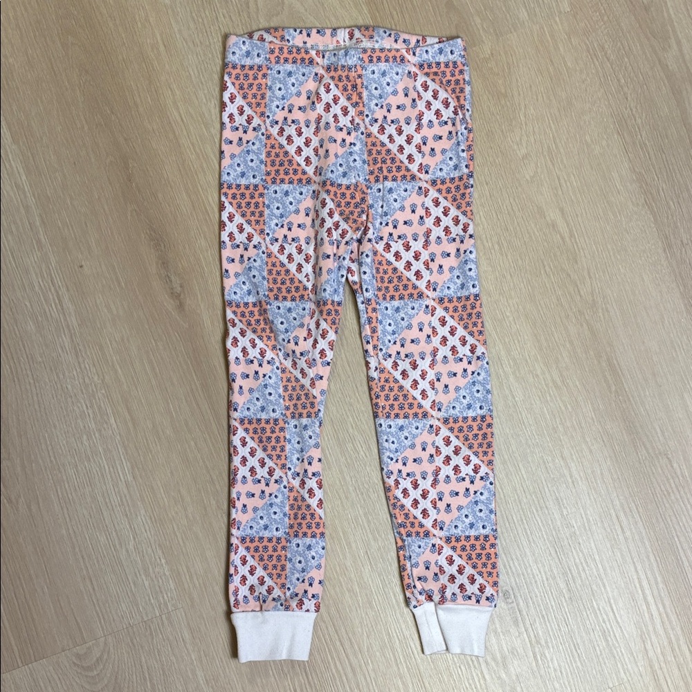 Janie and Jack Pink & Blue Patterned Patchwork Print Floral Pajama Pants 5T